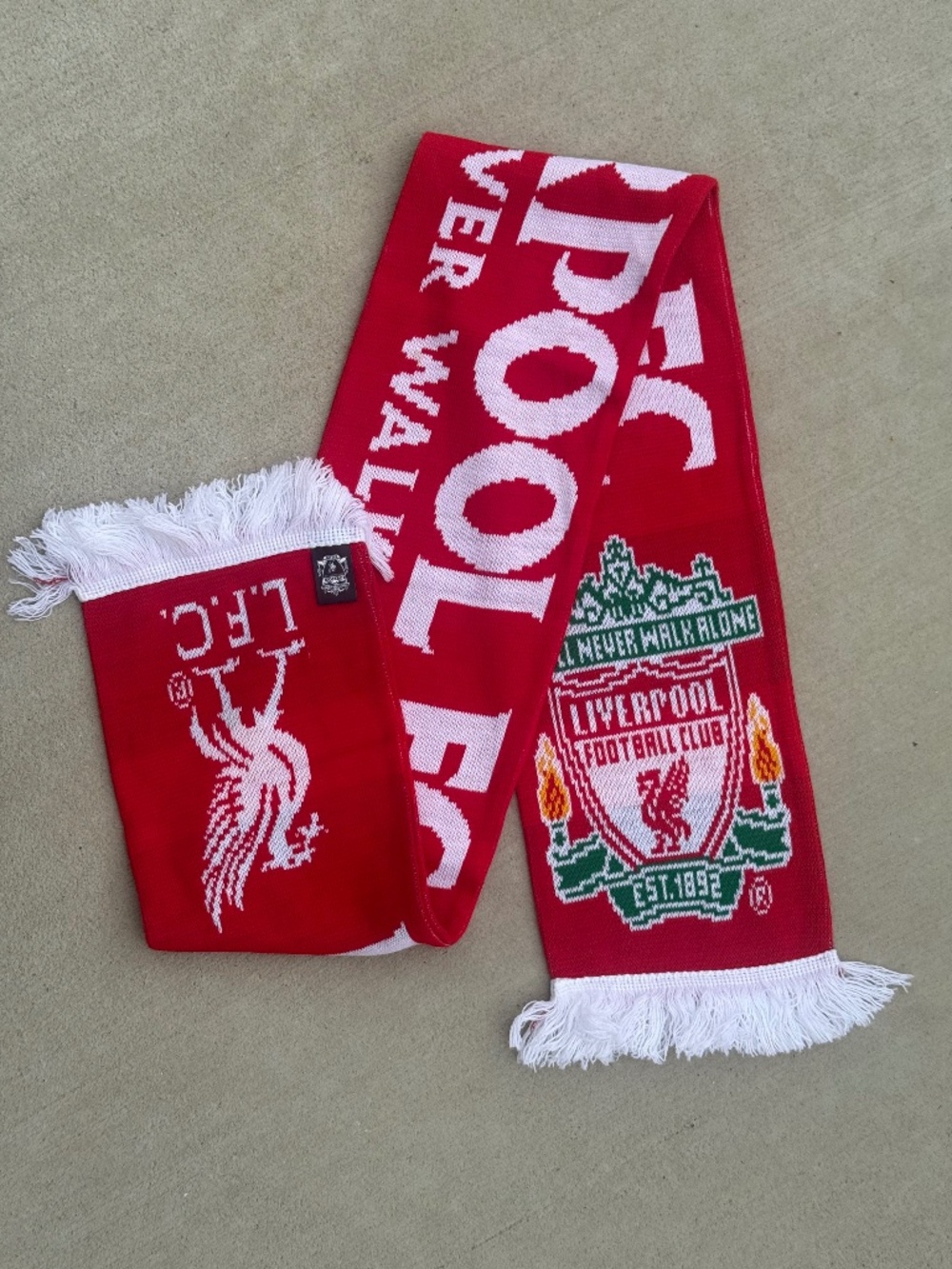 Liverpool FC “You’ll Never Walk Alone” Scarf OS Unisex NWOT